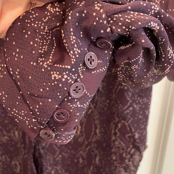 EQUIPMENT Helaine Python Print Collarless Shirt Sz. Small button up blouse - Picture 3 of 11